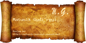 Matusik Györgyi névjegykártya