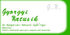 gyorgyi matusik business card